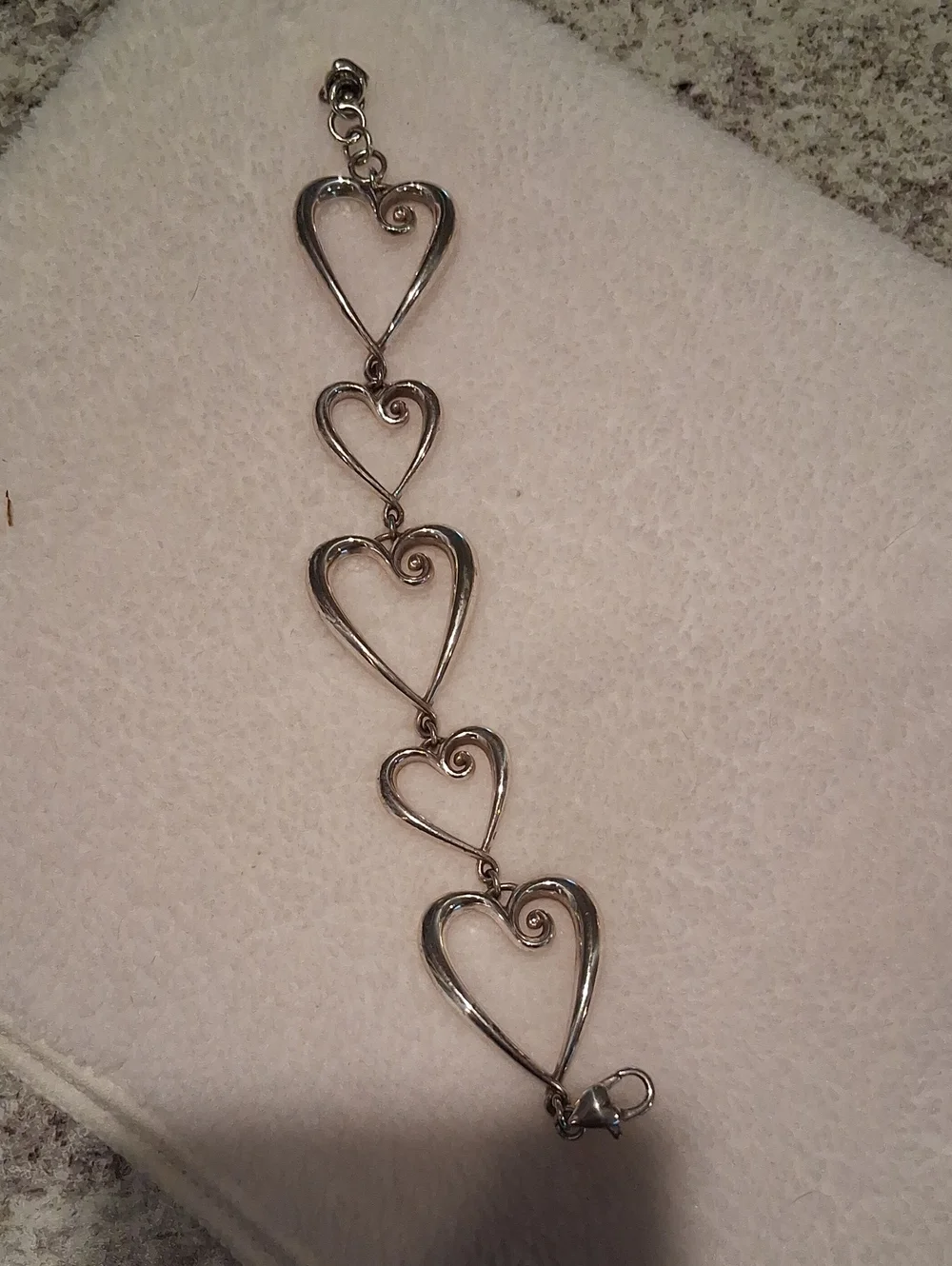 A. Brighton Silver Open Heart Link Bracelet